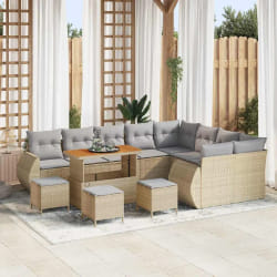 vidaXL Ensemble de canapé de jardin 13 pcs Beige polyrotin