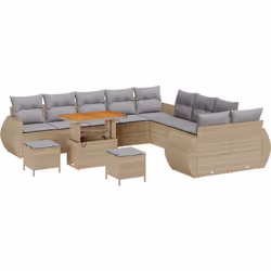 Cet ensemble de sofa d'extérieur 4 pièces en beige allie fonctionnalité et style chic, parfait pour ton patio ou balcon. La c ...