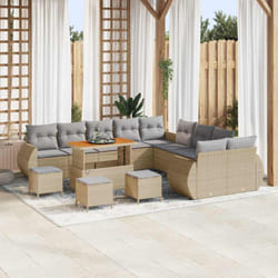 Vidaxl - Ensemble De Canapé De Jardin 14 Pcs Beige Polyrotin