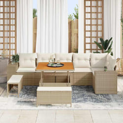 Vidaxl - Ensemble De Canapé De Jardin 9 Pcs Beige Polyrotin