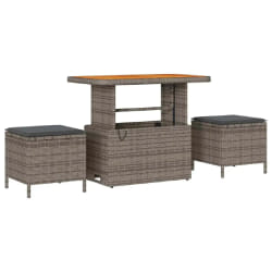 vidaXL Ensemble de canapé de jardin 9 pcs Gris polyrotin