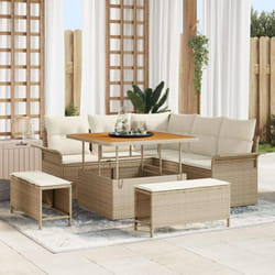 Vidaxl Ensemble De Canapé De Jardin 8 Pcs Beige Polyrotin