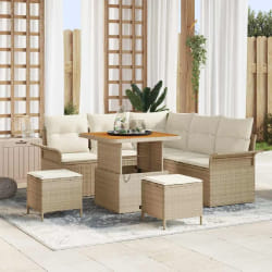 vidaXL Ensemble de canapé de jardin 8 pcs Beige polyrotin
