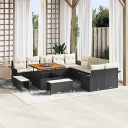 Vidaxl - Ensemble De Canapé De Jardin 13 Pcs Noir Polyrotin