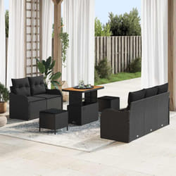 Vidaxl - Ensemble De Canapé De Jardin 8 Pcs Noir Polyrotin