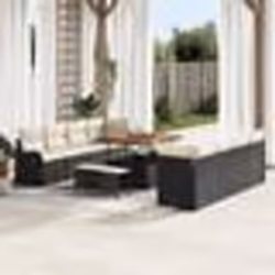 Ensemble de canapé de jardin 11 pièces avec coussins Noir Poly Rattan Acacia Canapé de jardin deux places avec coussins 33622 ...