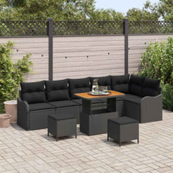 Vidaxl - Ensemble De Canapé De Jardin 9 Pcs Noir Polyrotin
