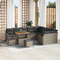 vidaXL Ensemble de canapé de jardin 12 pcs Gris polyrotin