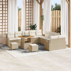 Vidaxl - Ensemble de canapé de jardin 13 pièces avec coussins beige en rotin synthétique