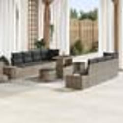 vidaXL Ensemble de canapé modulaire 11 pièces 4 places Gris Rotin, Acier