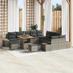 vidaXL Ensemble de canapé de jardin 13 pcs Gris Poly rotin