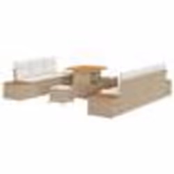 Ensemble de Canapé de Jardin 10 Pièces avec Coussins Beige Rattan