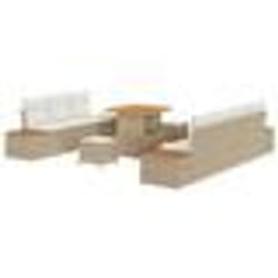 Ensemble de Canapé de Jardin 10 Pièces avec Coussins Beige Rattan