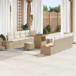 Vidaxl - Ensemble De Canapé De Jardin 11 Pcs Beige Poly Rotin