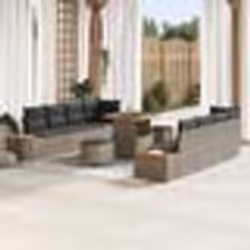 Ensemble de canapé de jardin 11 pièces avec coussins gris