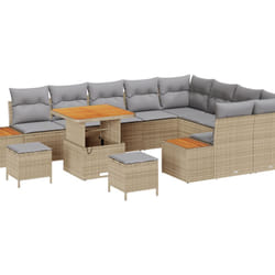 Vidaxl - Canapé de jardin 12 pièces avec coussins en poly rotin beige