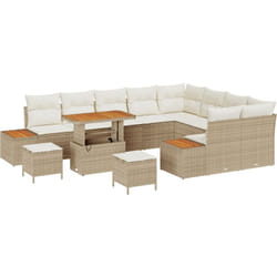 Vidaxl - Ensemble de canapés de jardin 12 pièces avec coussins en poly rotin beige et bois d'acacia