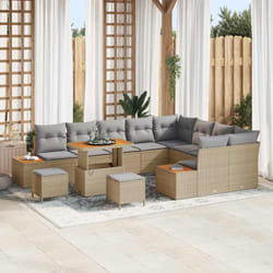 Vidaxl - Ensemble De Canapé De Jardin 12 Pcs Beige Poly Rotin