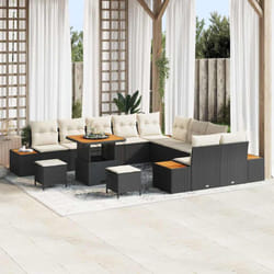 Vidaxl - Ensemble De Canapé De Jardin 13 Pcs Noir Poly Rotin