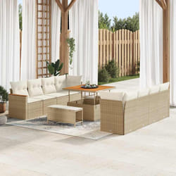 Vidaxl - Ensemble De Canapé De Jardin 11 Pcs Beige Poly Rotin