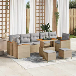Vidaxl - Ensemble De Canapé De Jardin 10 Pcs Beige Poly Rotin