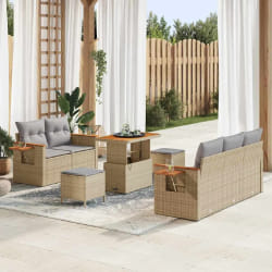 vidaXL Ensemble de canapé de jardin 8 pcs beige et gris clair