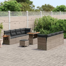 vidaXL Ensemble de canapé de jardin 11 pcs Gris 90 x 55 x 71 cm