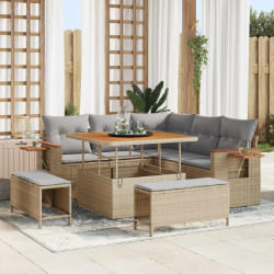 vidaXL Ensemble de canapé de jardin 8 pcs beige et gris clair