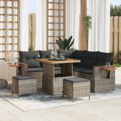 vidaXL Ensemble de canapé de jardin 8 pcs Gris 80 x 80 x 71 cm