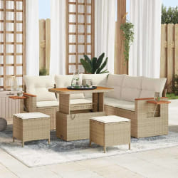 vidaXL Ensemble de canapé de jardin avec coussin 8 pcs beige et crème