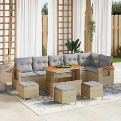 vidaXL Ensemble de canapé de jardin 10 pcs beige et gris clair