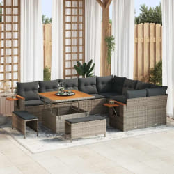 vidaXL Ensemble de canapé de jardin 12 pcs Gris 100 x 100 x 71 cm