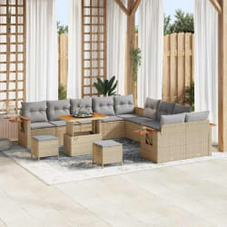 vidaXL Ensemble de canapé de jardin 13 pcs beige et gris clair
