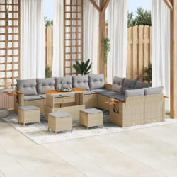 vidaXL Ensemble de canapé de jardin 14 pcs beige et gris clair
