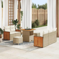 vidaXL Ensemble de canapé de jardin avec coussin 8 pcs beige et crème