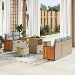 vidaXL Ensemble de canapé de jardin 8 pcs beige et gris clair
