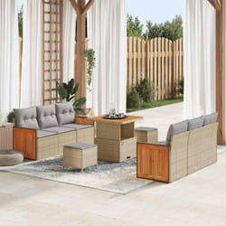 Vidaxl - Ensemble De Canapé De Jardin 9 Pcs Beige Et Gris Clair