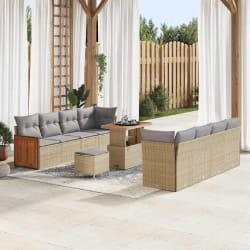 vidaXL Ensemble de canapé de jardin 11 pcs beige et gris clair