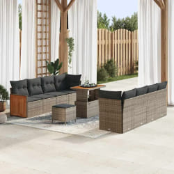 vidaXL Ensemble de canapé de jardin 11 pcs Gris 90 x 55 x 71 cm