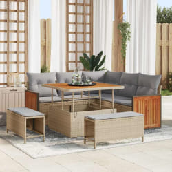 vidaXL Ensemble de canapé de jardin 8 pcs beige et gris clair