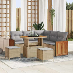 vidaXL Ensemble de canapé de jardin 8 pcs beige et gris clair