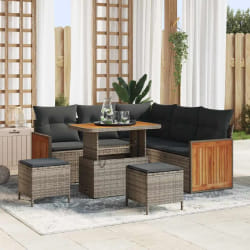 vidaXL Ensemble de canapé de jardin 8 pcs Gris 90 x 55 x 71 cm