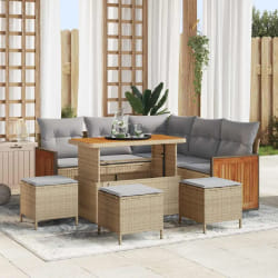 vidaXL Ensemble de canapé de jardin 9 pcs beige et gris clair