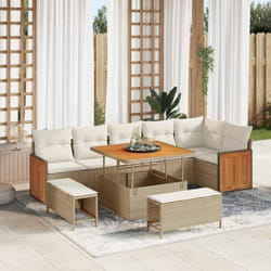 Vidaxl - Ensemble De Canapé De Jardin Avec Coussin 9 Pcs Beige Et Crème
