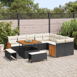 Vidaxl - Ensemble De Canapé De Jardin Avec Coussin 12 Pcs Noir Et Crème