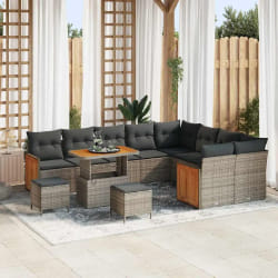 vidaXL Ensemble de canapé de jardin 12 pcs Gris 90 x 55 x 71 cm