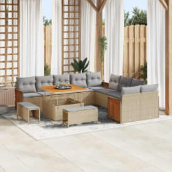 vidaXL Ensemble de canapé de jardin 13 pcs beige et gris clair
