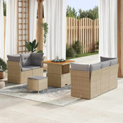 vidaXL Ensemble de canapé de jardin 8 pcs beige et gris clair