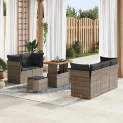 vidaXL Ensemble de canapé de jardin 8 pcs Gris 90 x 55 x 71 cm