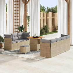 vidaXL Ensemble de canapé de jardin 10 pcs beige et gris clair